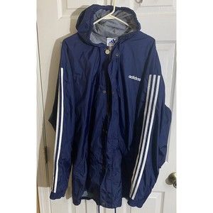 Vintage 90s Adidas  Windbreaker Jacket With Hood/zipper/snaps/pockets Size L